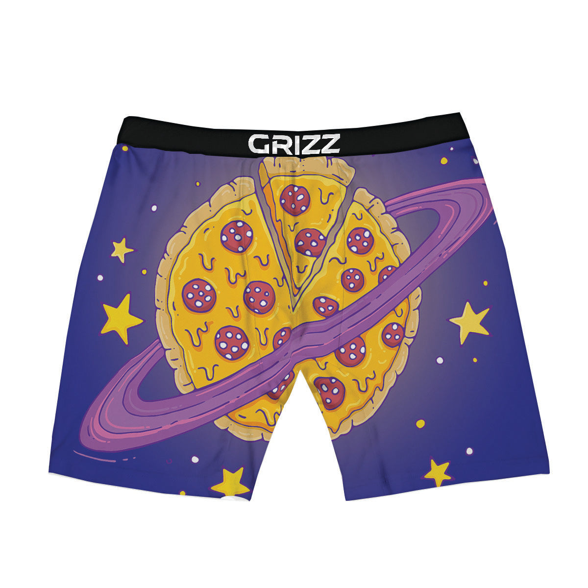 Cartoon Pizza Planet Print Boxer Briefs-grizzshop