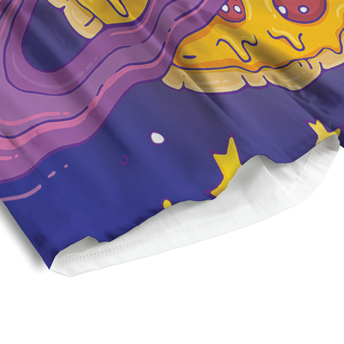 Cartoon Pizza Planet Print Men's Athletic Shorts