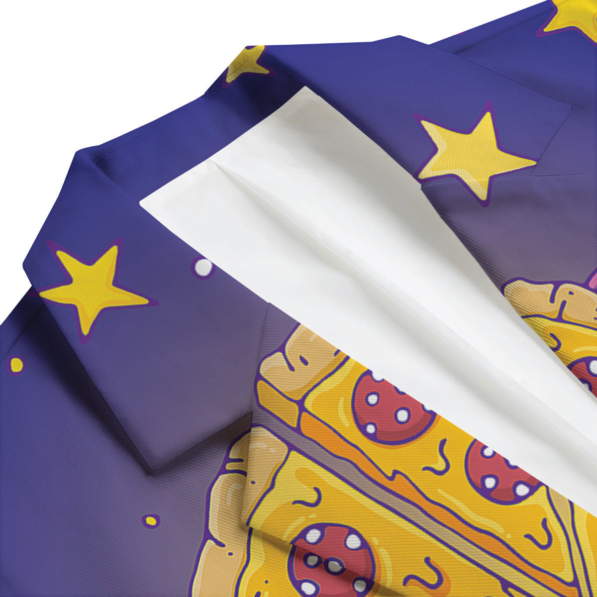 Cartoon Pizza Planet Print Men's Blazer-grizzshop