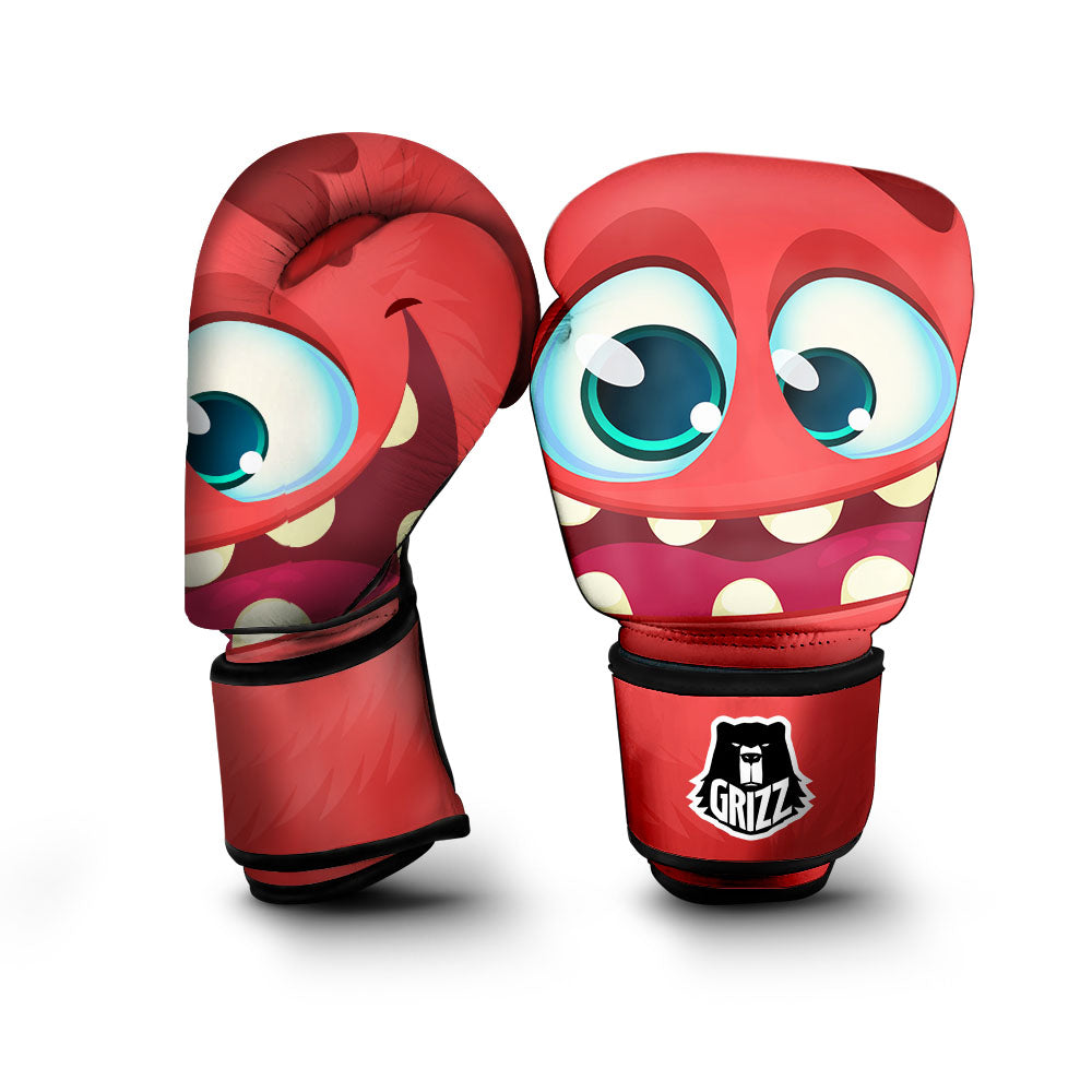 Cartoon Red Monster Face Cute Print Boxing Gloves-grizzshop
