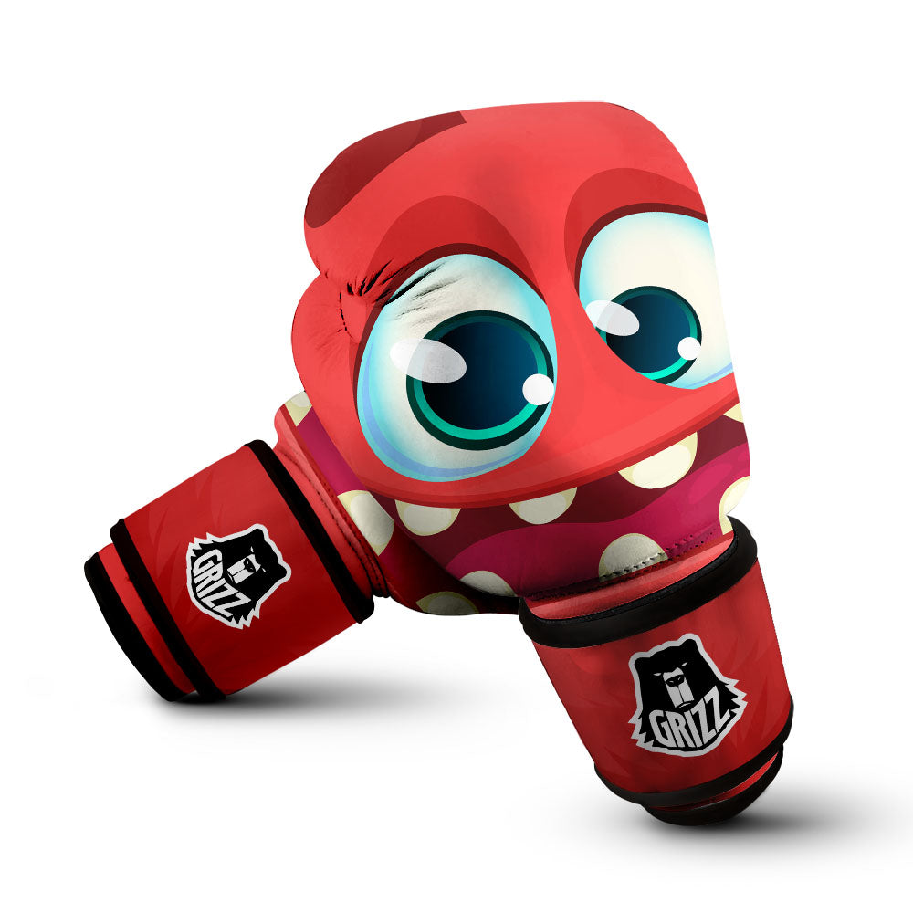Cartoon Red Monster Face Cute Print Boxing Gloves-grizzshop
