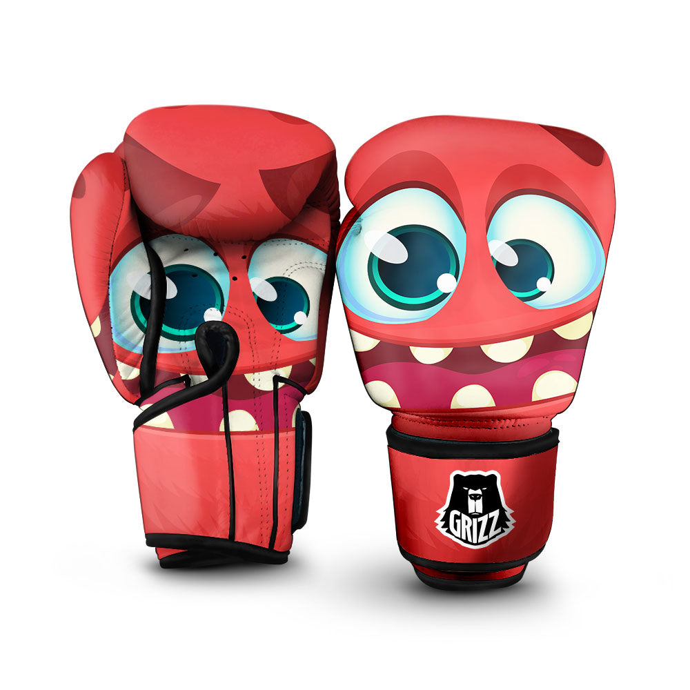 Cartoon Red Monster Face Cute Print Boxing Gloves-grizzshop