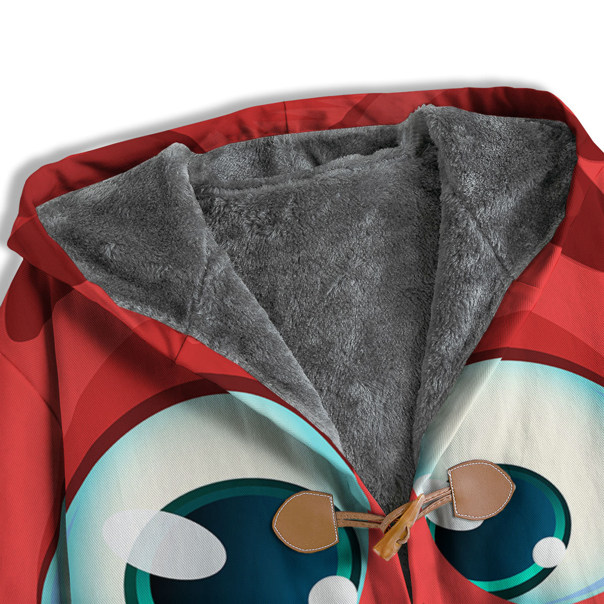 Cartoon Red Monster Face Cute Print Men's Windbreaker Jacket-grizzshop
