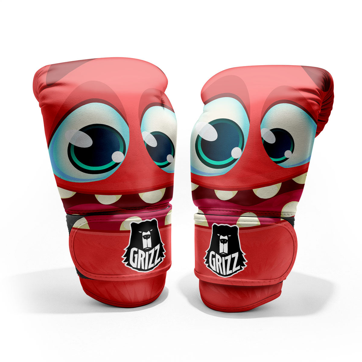 Cartoon Red Monster Face Cute Print Pro Boxing Glove
