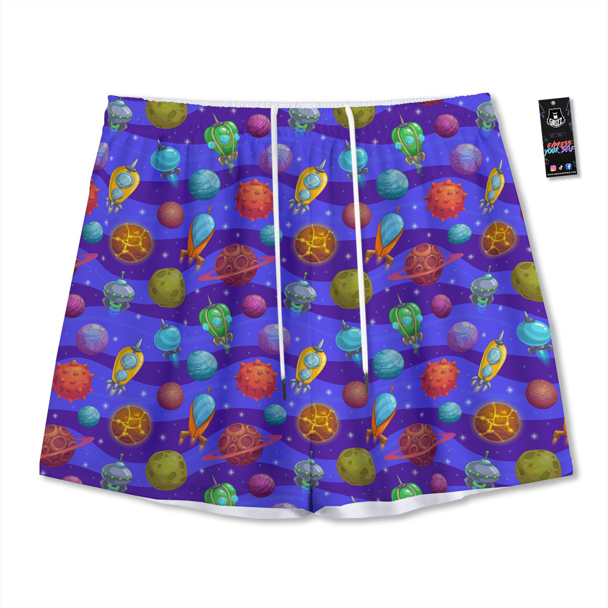 Fish Cute Print Pattern Mesh Shorts