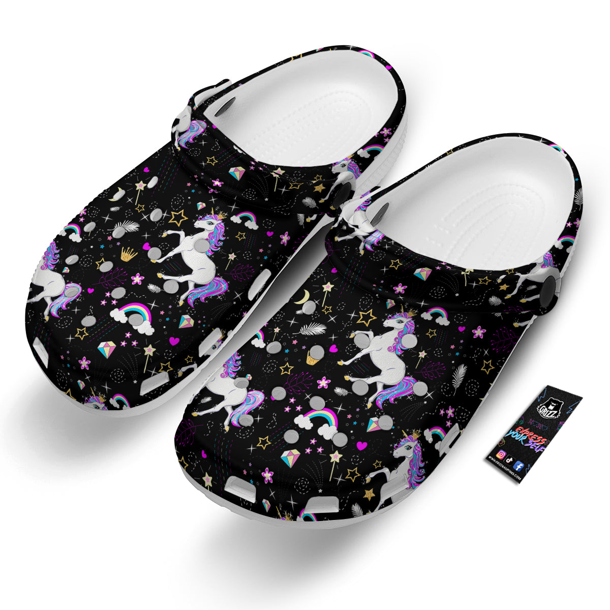 Cartoon Unicorn Dream Print Pattern Clog-grizzshop