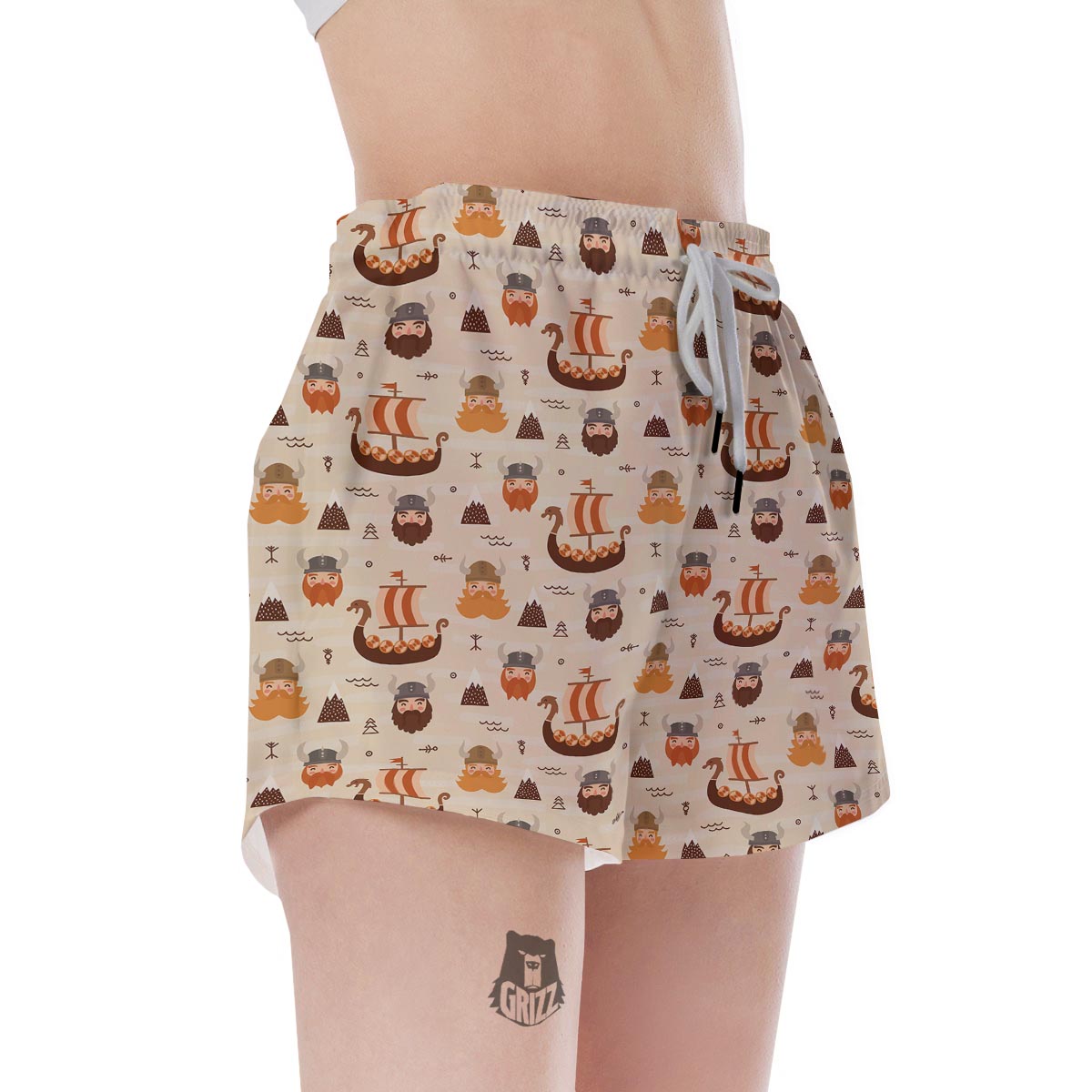 Cartoon Viking Norse Women's Shorts-grizzshop