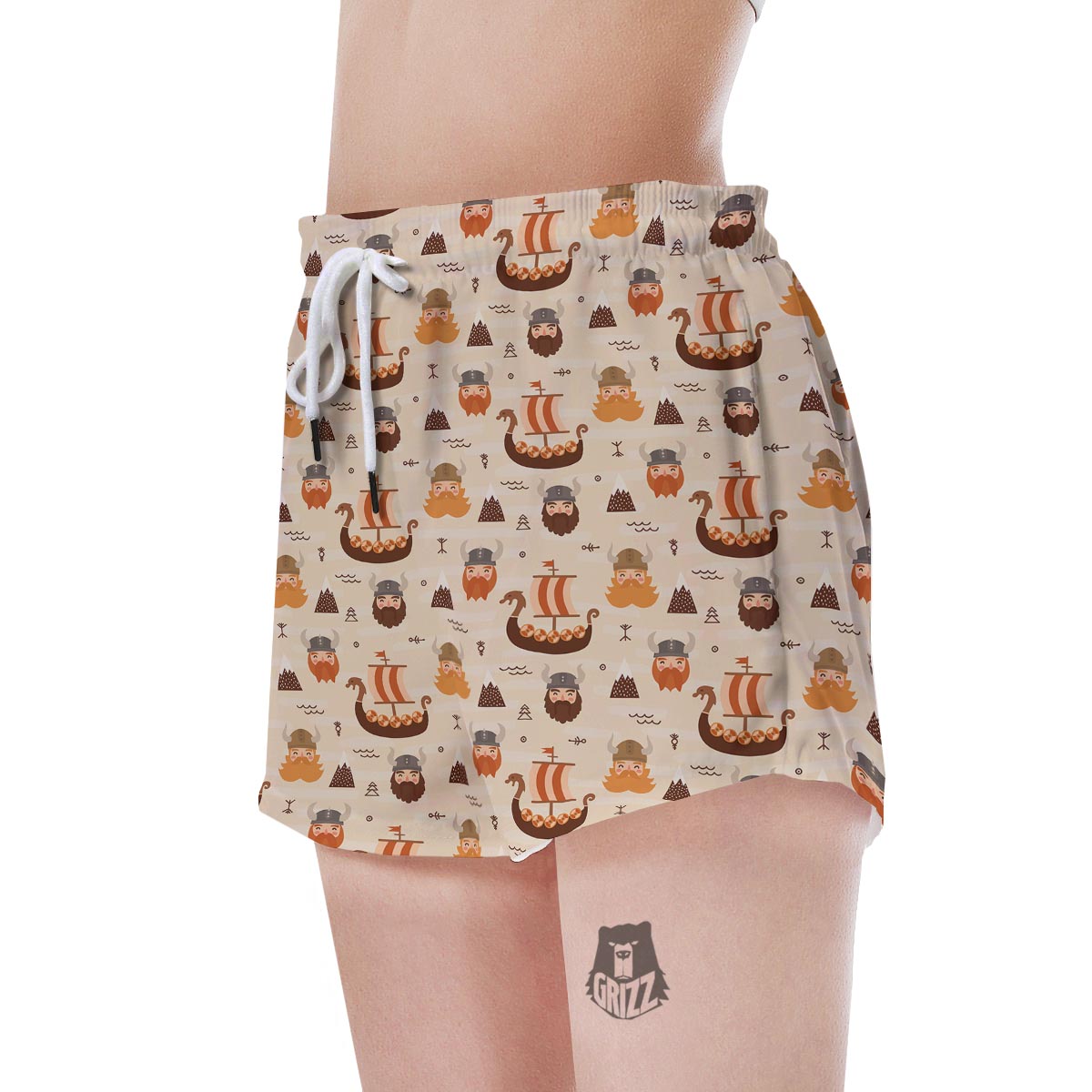 Cartoon Viking Norse Women's Shorts-grizzshop