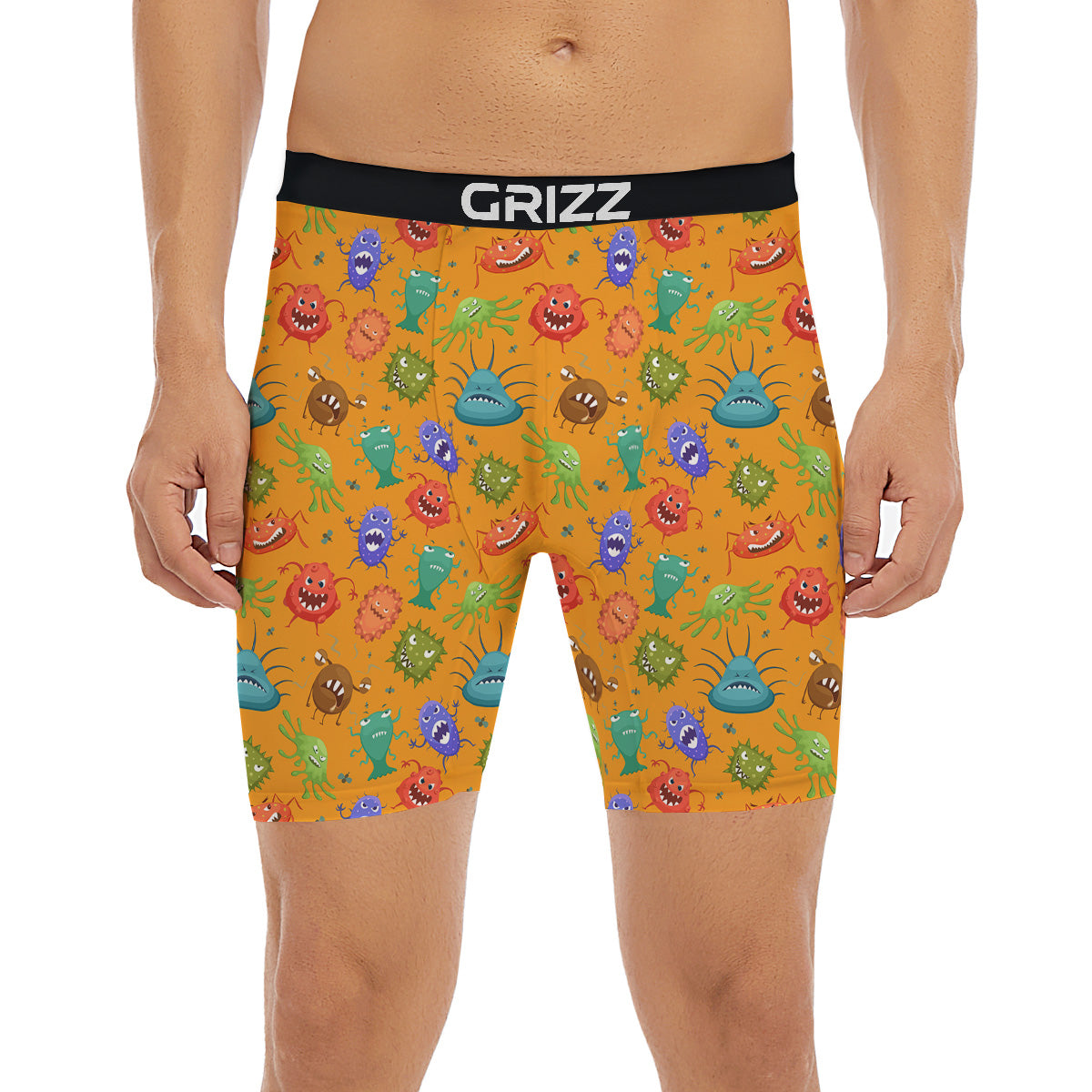 Cartoon Virus Print Pattern Boxer Briefs-grizzshop