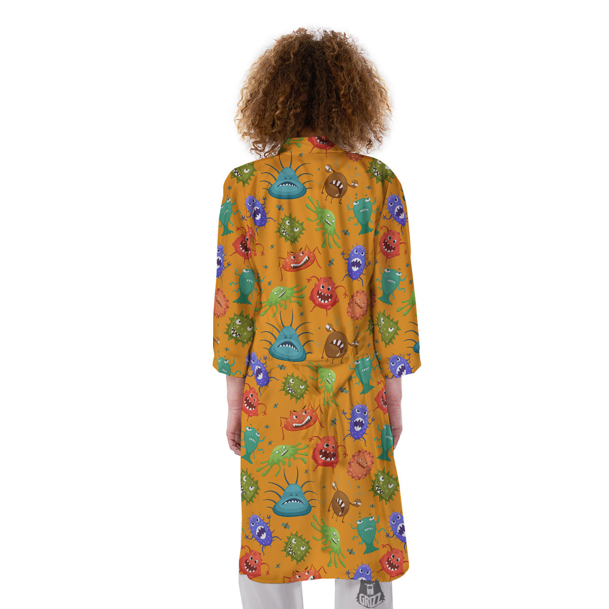 Cartoon Virus Print Pattern Kimono-grizzshop