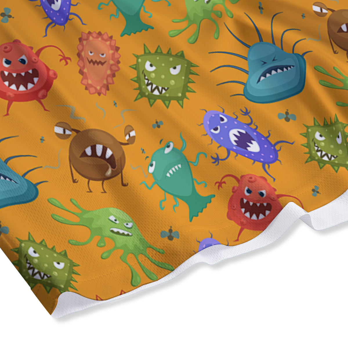 Cartoon Virus Print Pattern Mesh Shorts-grizzshop