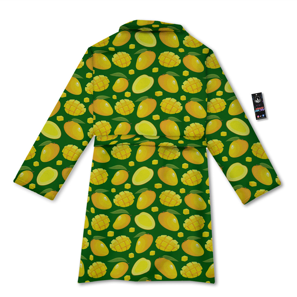 Cartoon Yellow Mango Slice Print Pattern Bathrobe-grizzshop
