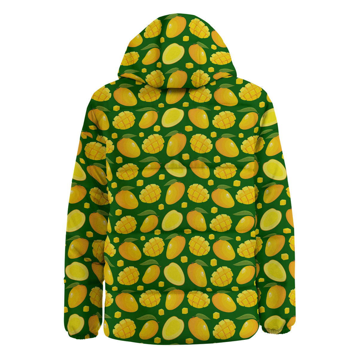 Cartoon Yellow Mango Slice Print Pattern Down Jacket-grizzshop