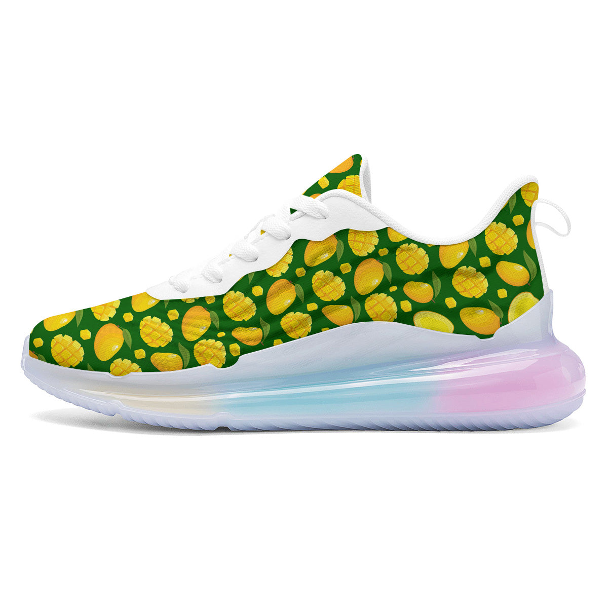 Cartoon Yellow Mango Slice Print Pattern Running Sneakers-grizzshop