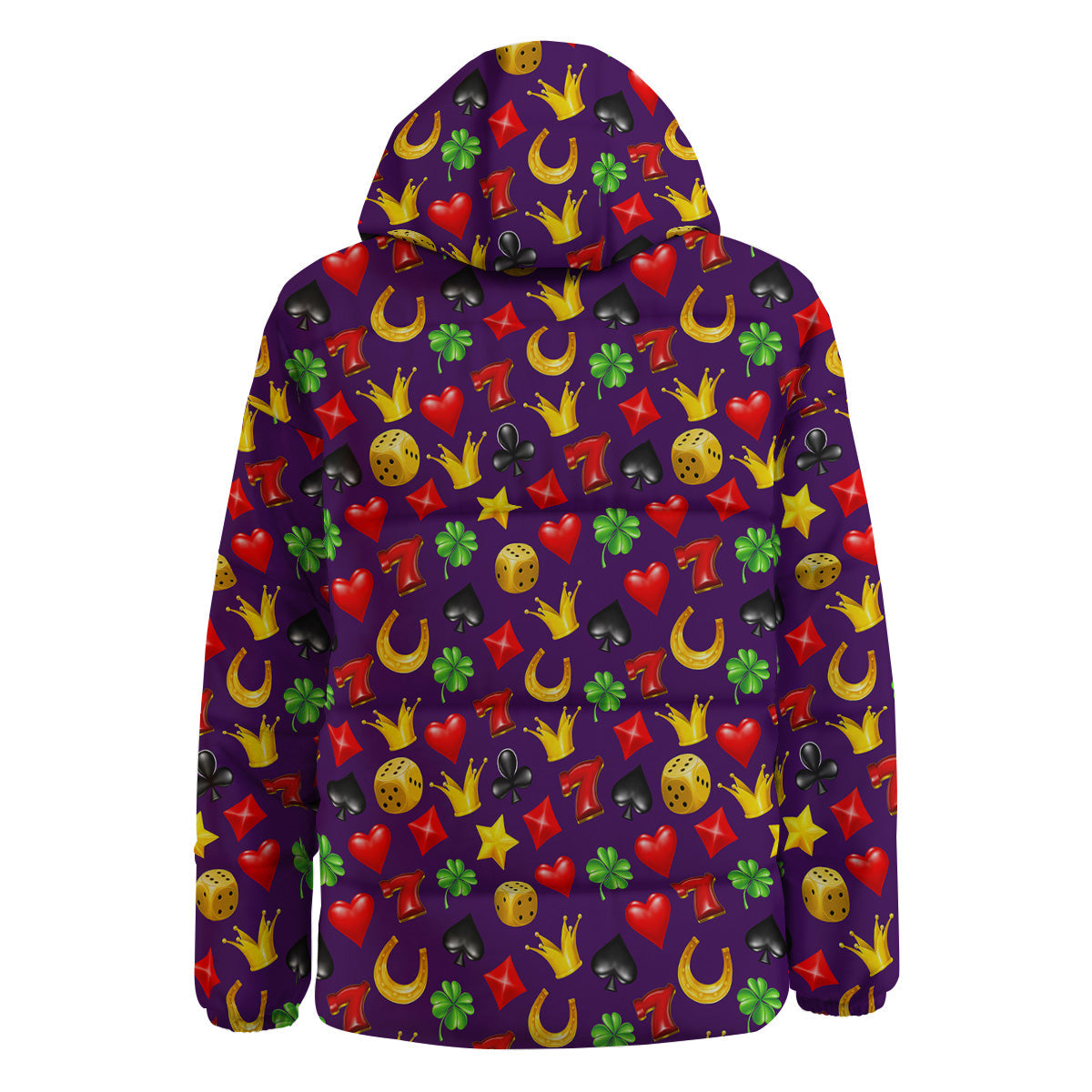 Casino 3D Gambling And Luck Print Pattern Down Jacket-grizzshop