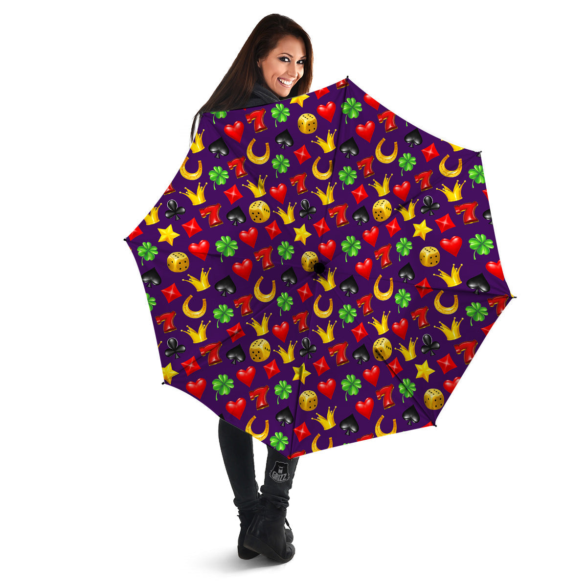 Casino 3D Gambling And Luck Print Pattern Umbrella-grizzshop