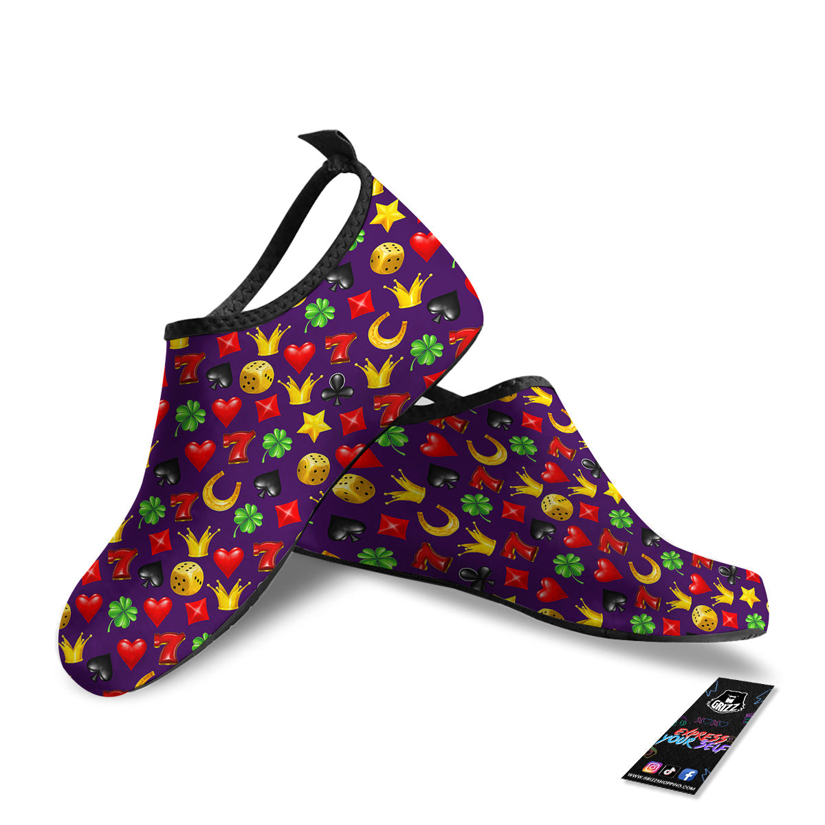 Casino 3D Gambling And Luck Print Pattern Water Shoes-grizzshop