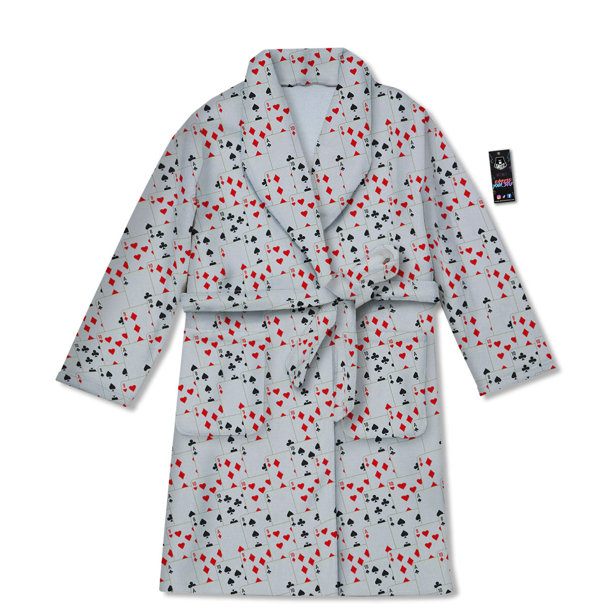 Casino Card Cartoon Print Pattern Bathrobe-grizzshop