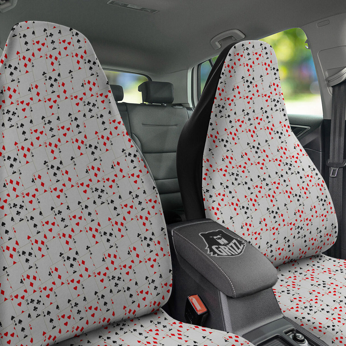 Casino Card Cartoon Print Pattern Car Seat Covers-grizzshop