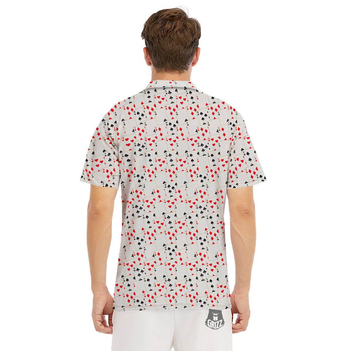 Casino Card Cartoon Print Pattern Men's Golf Shirts-grizzshop