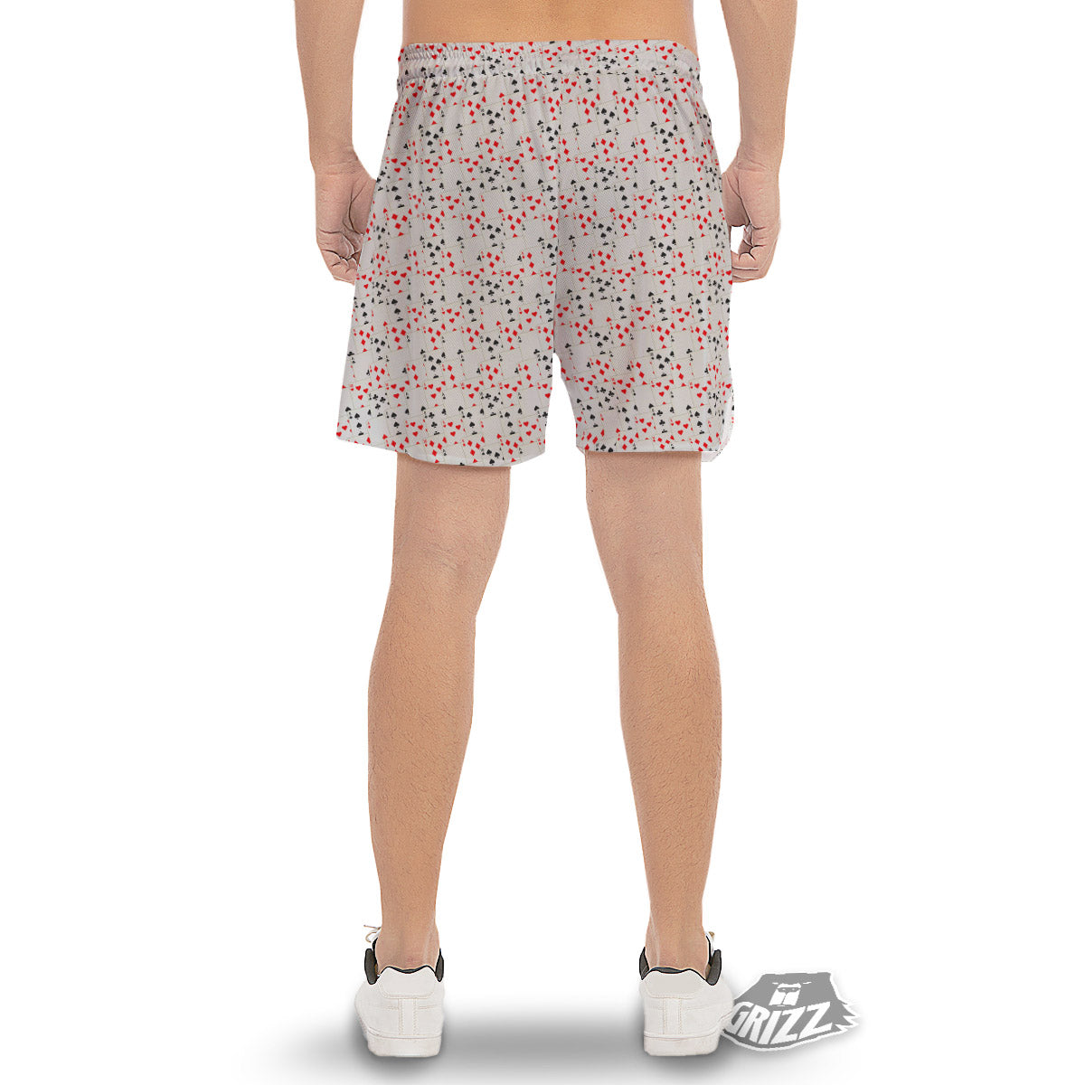 Casino Card Cartoon Print Pattern Men's Gym Shorts-grizzshop