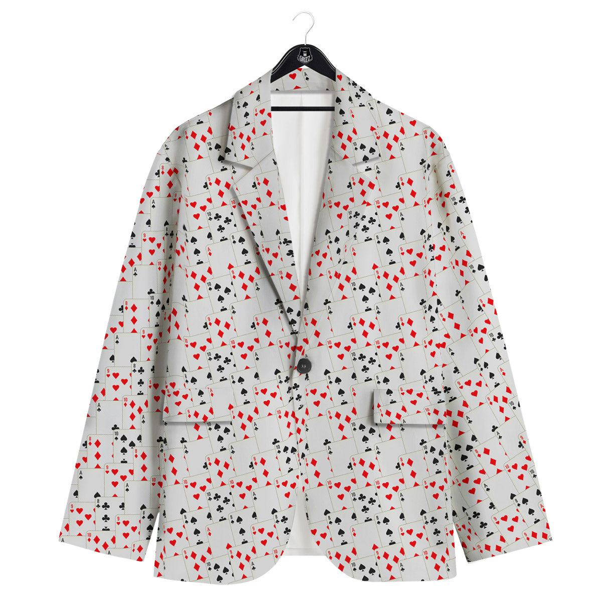 Casino Card Cartoon Print Pattern Men's Sport Coat-grizzshop