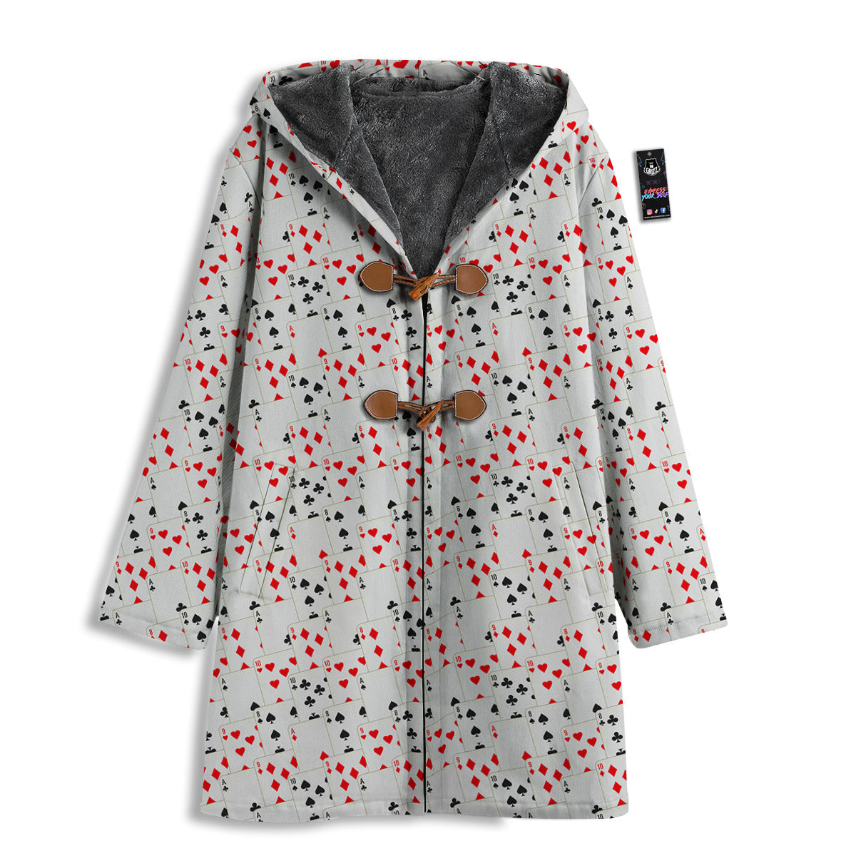 Casino Card Cartoon Print Pattern Men's Windbreaker Jacket-grizzshop