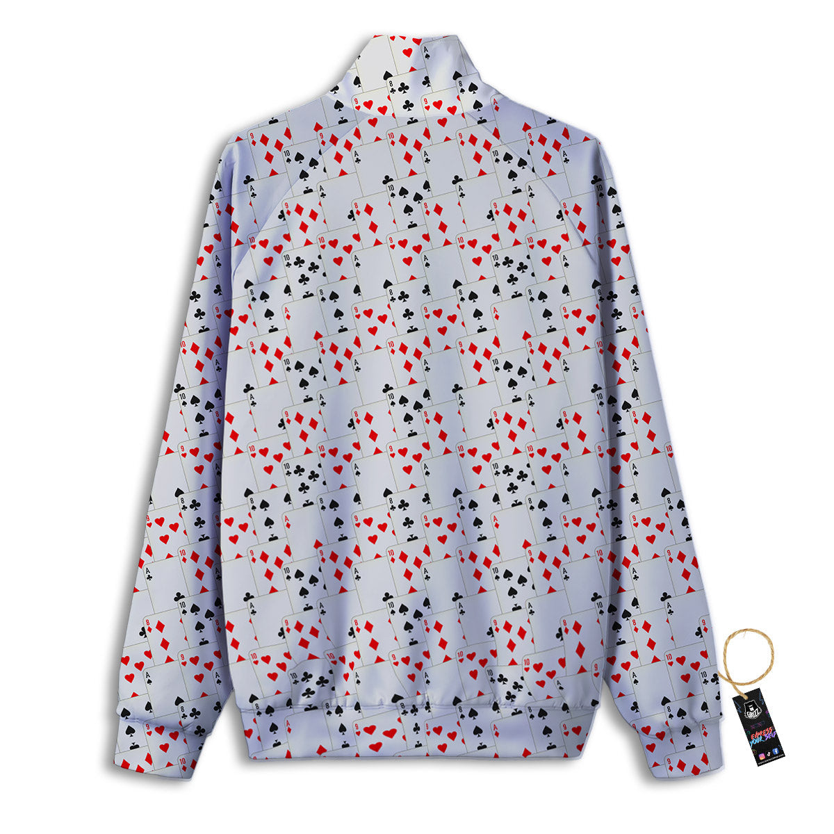 Casino Card Cartoon Print Pattern Track Jacket-grizzshop