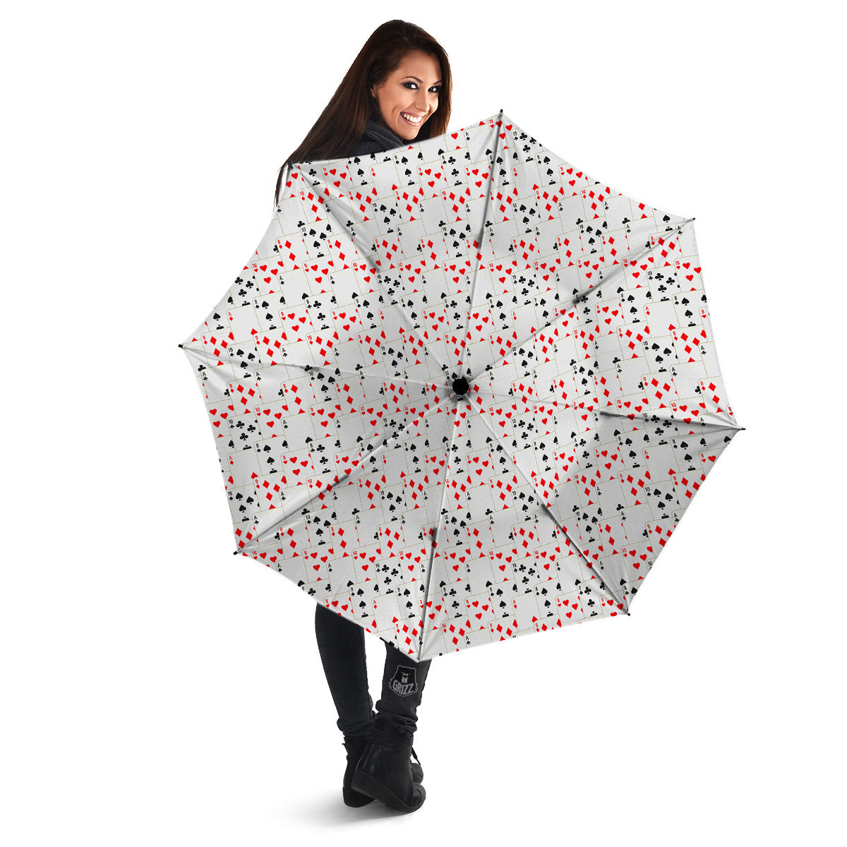 Casino Card Cartoon Print Pattern Umbrella-grizzshop