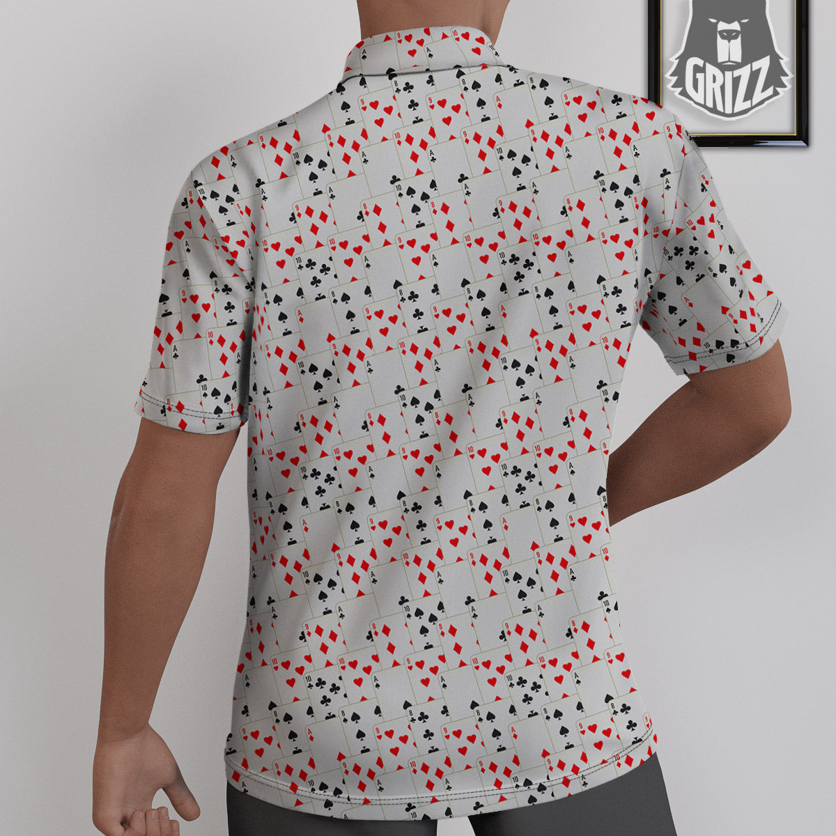 Casino Card Cartoon Print Pattern Untucked Shirts-grizzshop