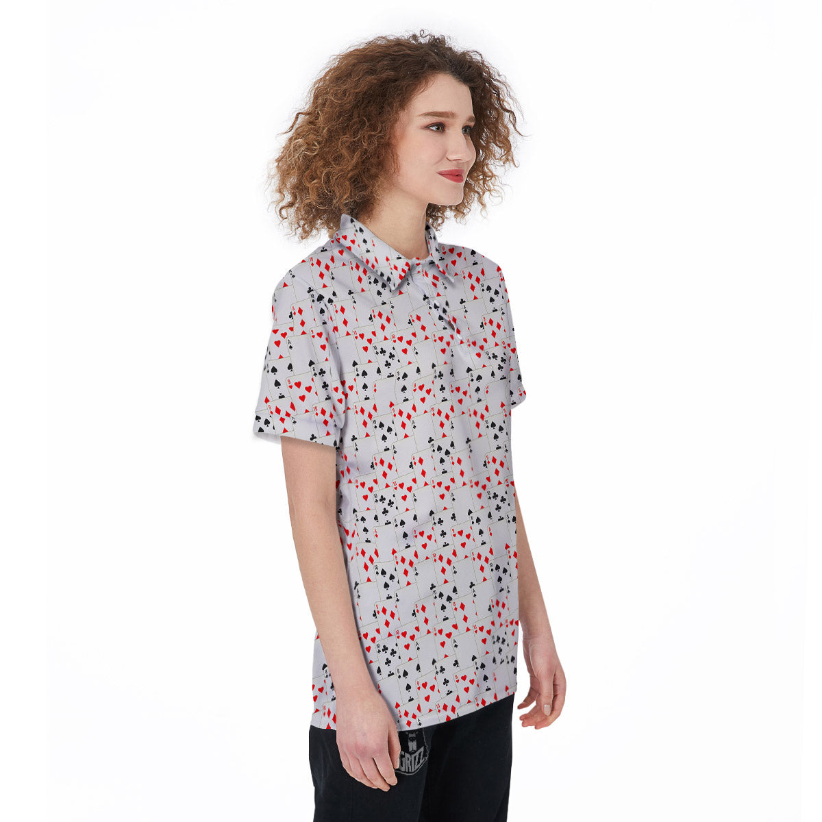 Casino Card Cartoon Print Pattern Women's Golf Shirts-grizzshop
