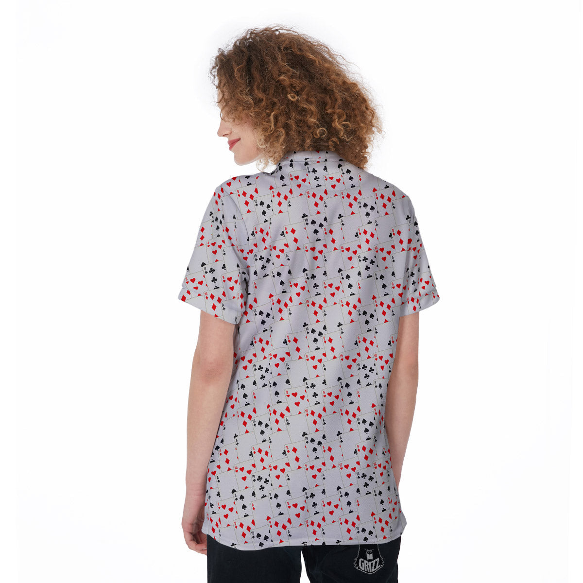 Casino Card Cartoon Print Pattern Women's Golf Shirts-grizzshop