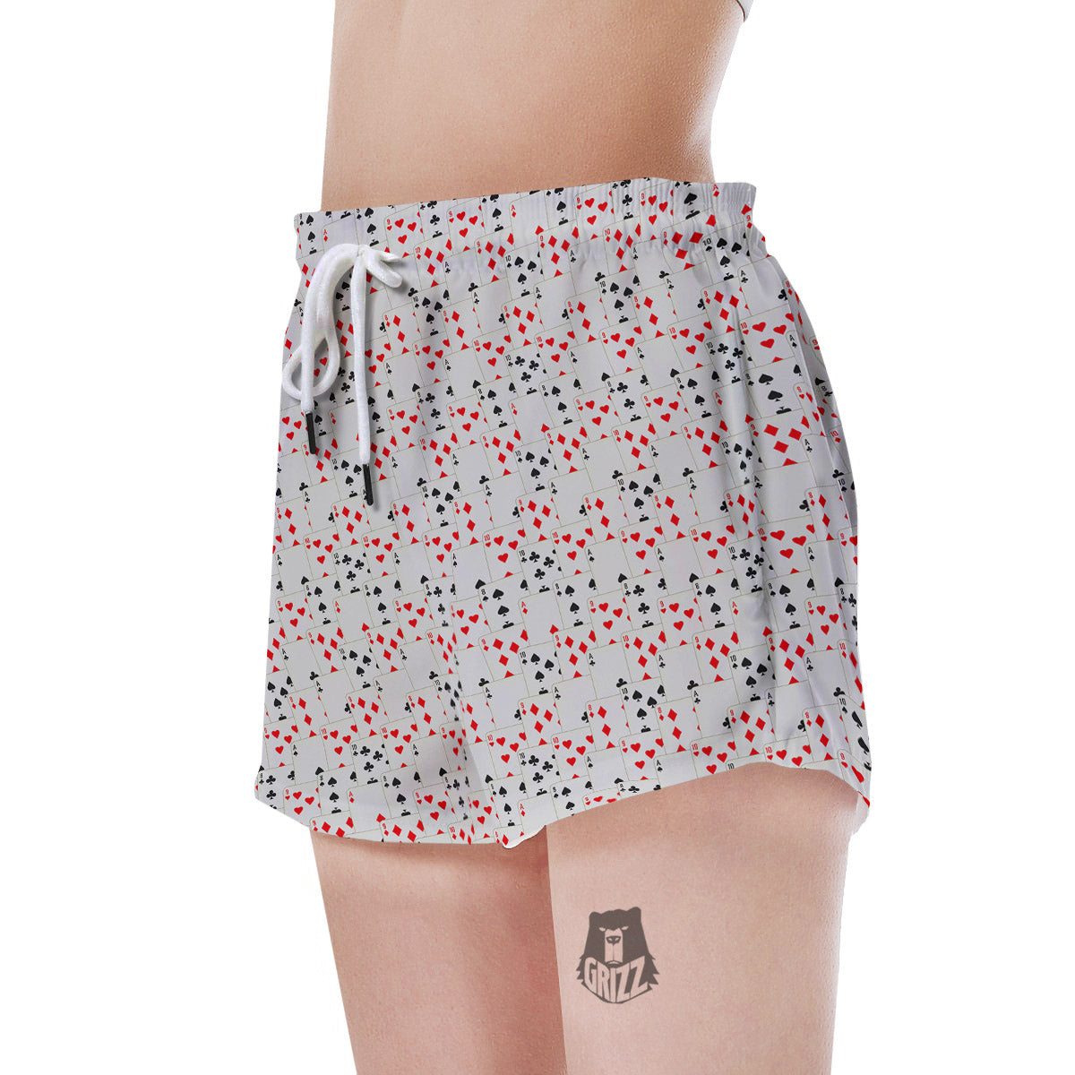 Casino Card Cartoon Print Pattern Women's Shorts-grizzshop