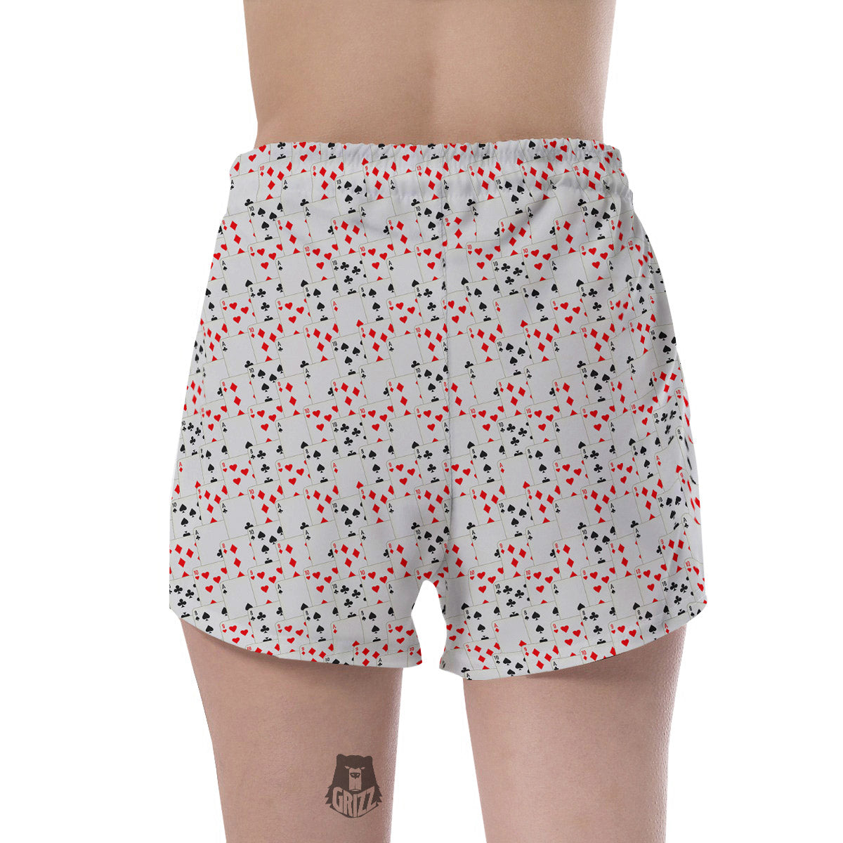 Casino Card Cartoon Print Pattern Women's Shorts-grizzshop