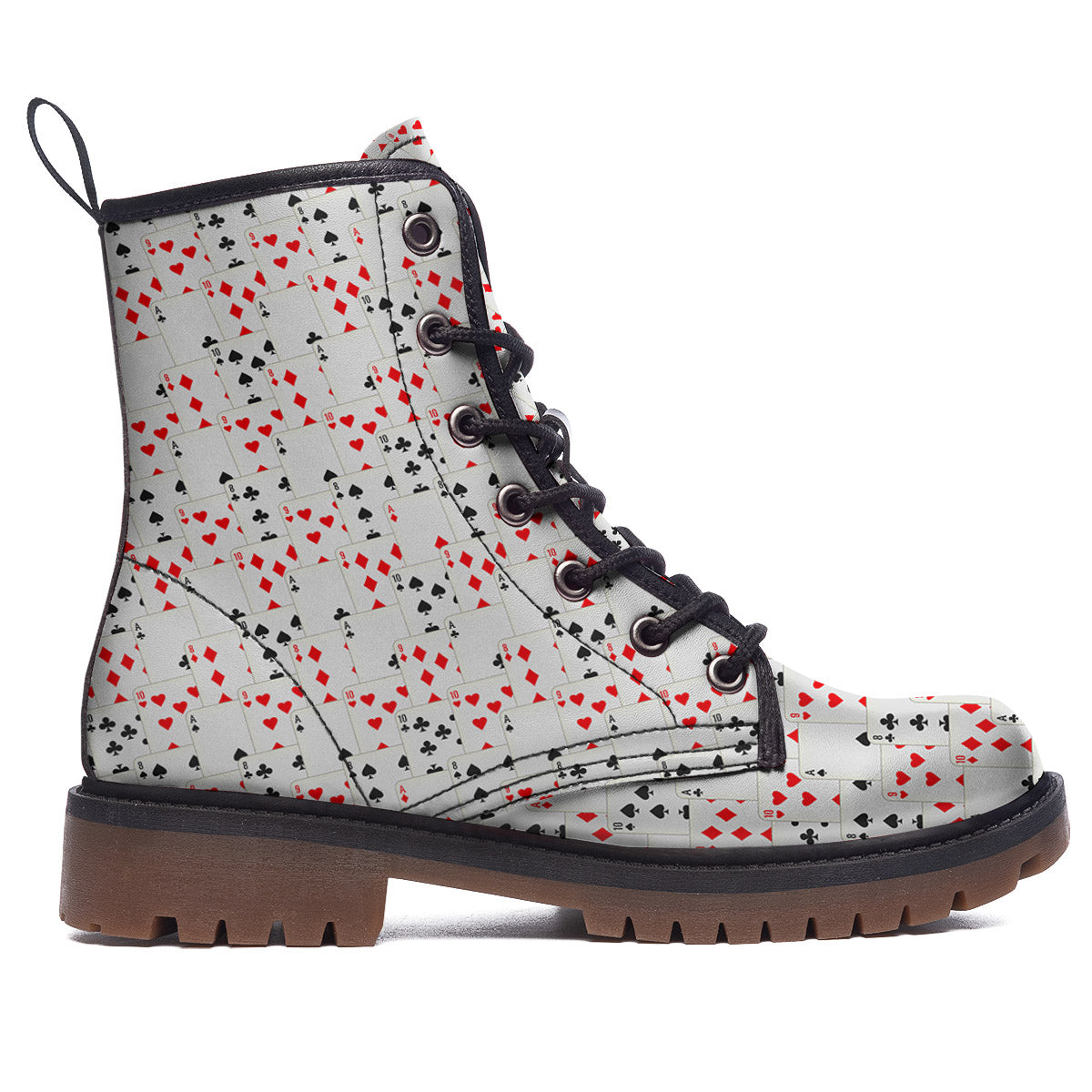 Casino Card Cartoon Print Pattern Work Boots-grizzshop