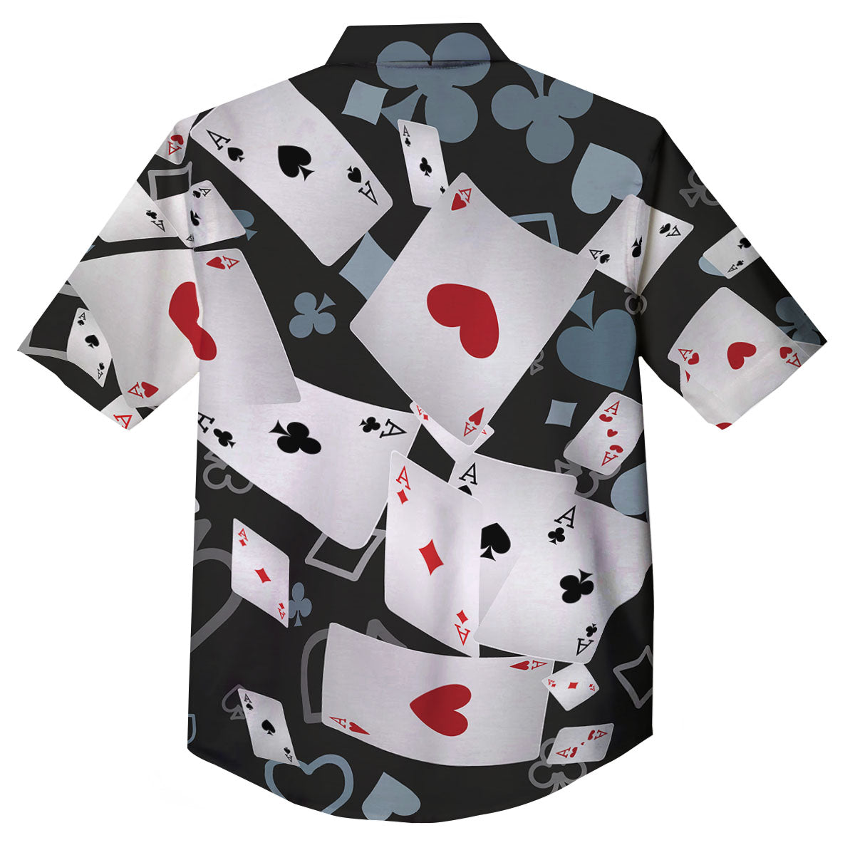 Casino Card Falling Print Button Up Shirt-grizzshop