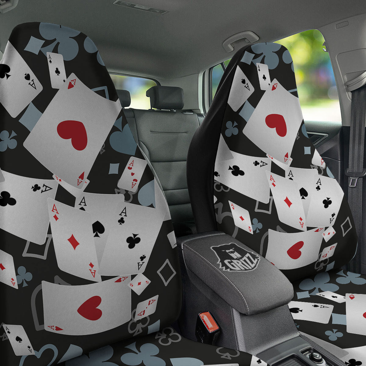Casino Card Falling Print Car Seat Covers-grizzshop