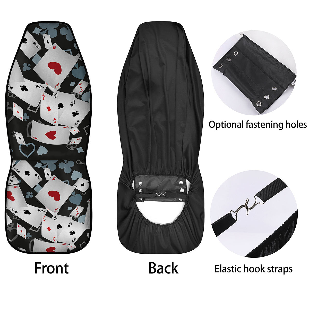 Casino Card Falling Print Car Seat Covers-grizzshop
