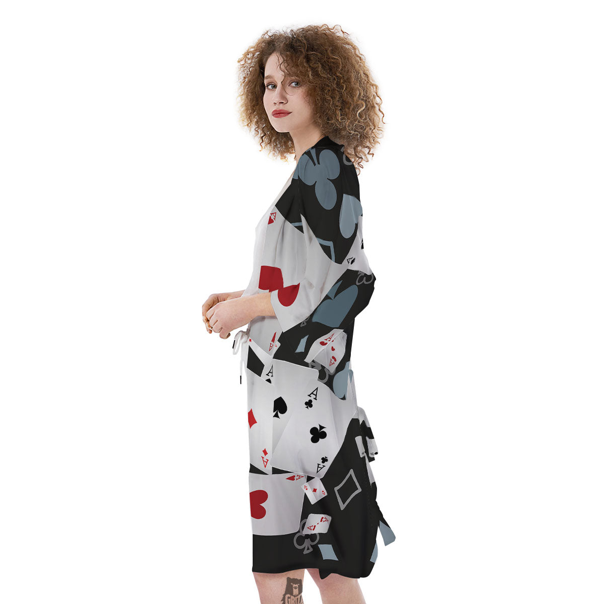 Casino Card Falling Print Kimono-grizzshop
