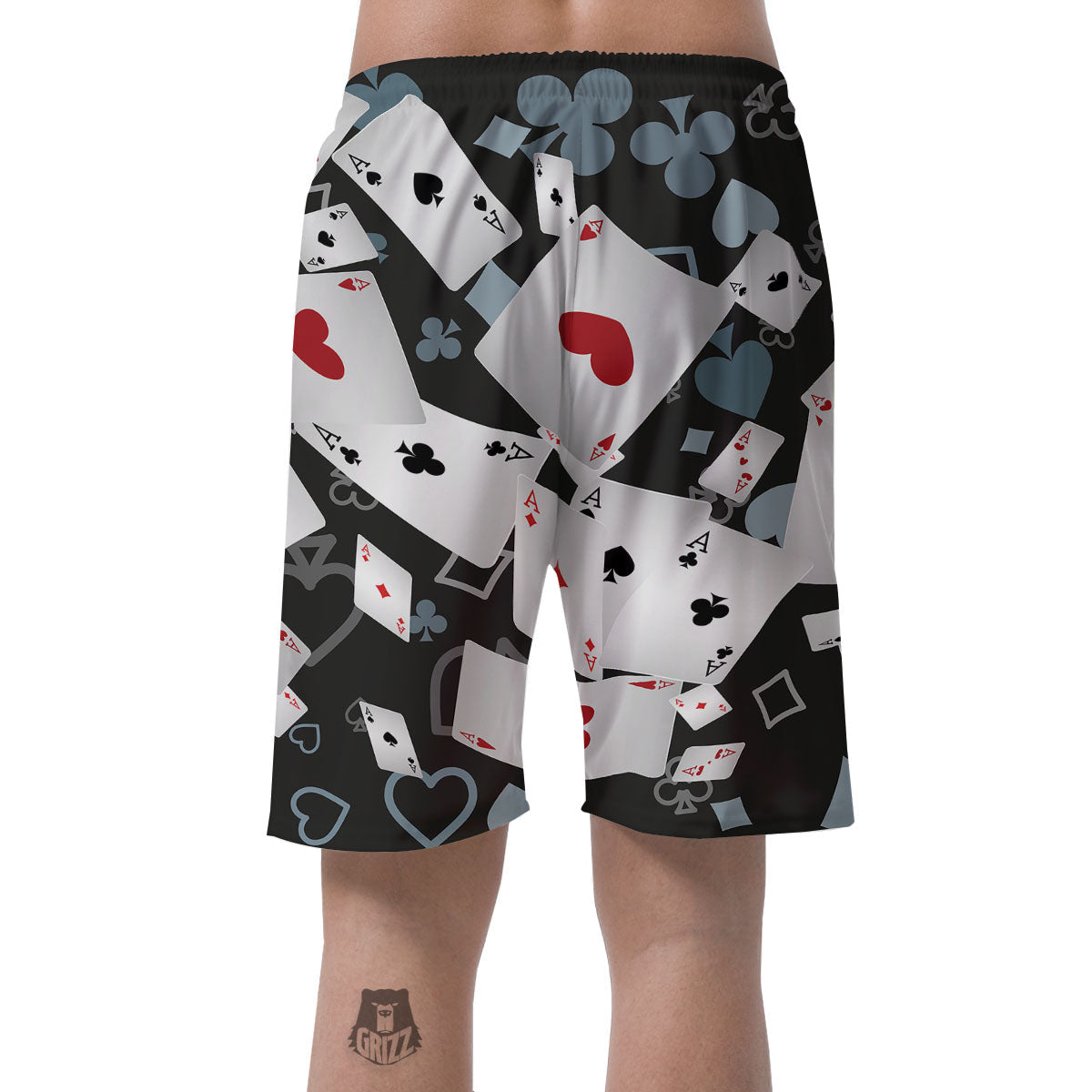 Casino Card Falling Print Men's Shorts-grizzshop