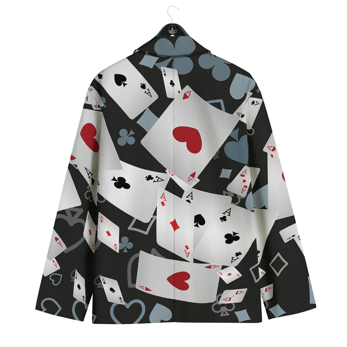 Casino Card Falling Print Men's Sport Coat-grizzshop