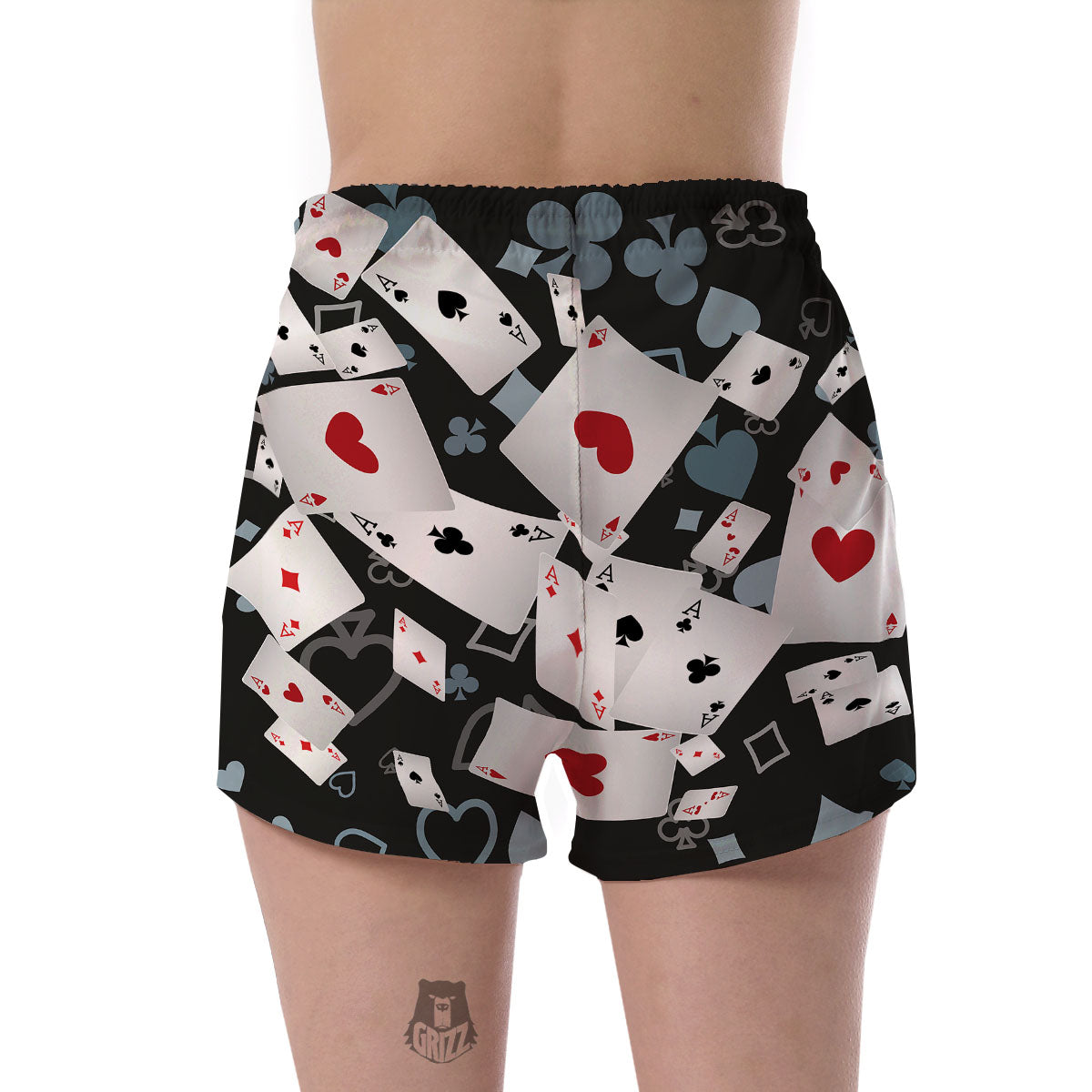 Casino Card Falling Print Women's Shorts-grizzshop