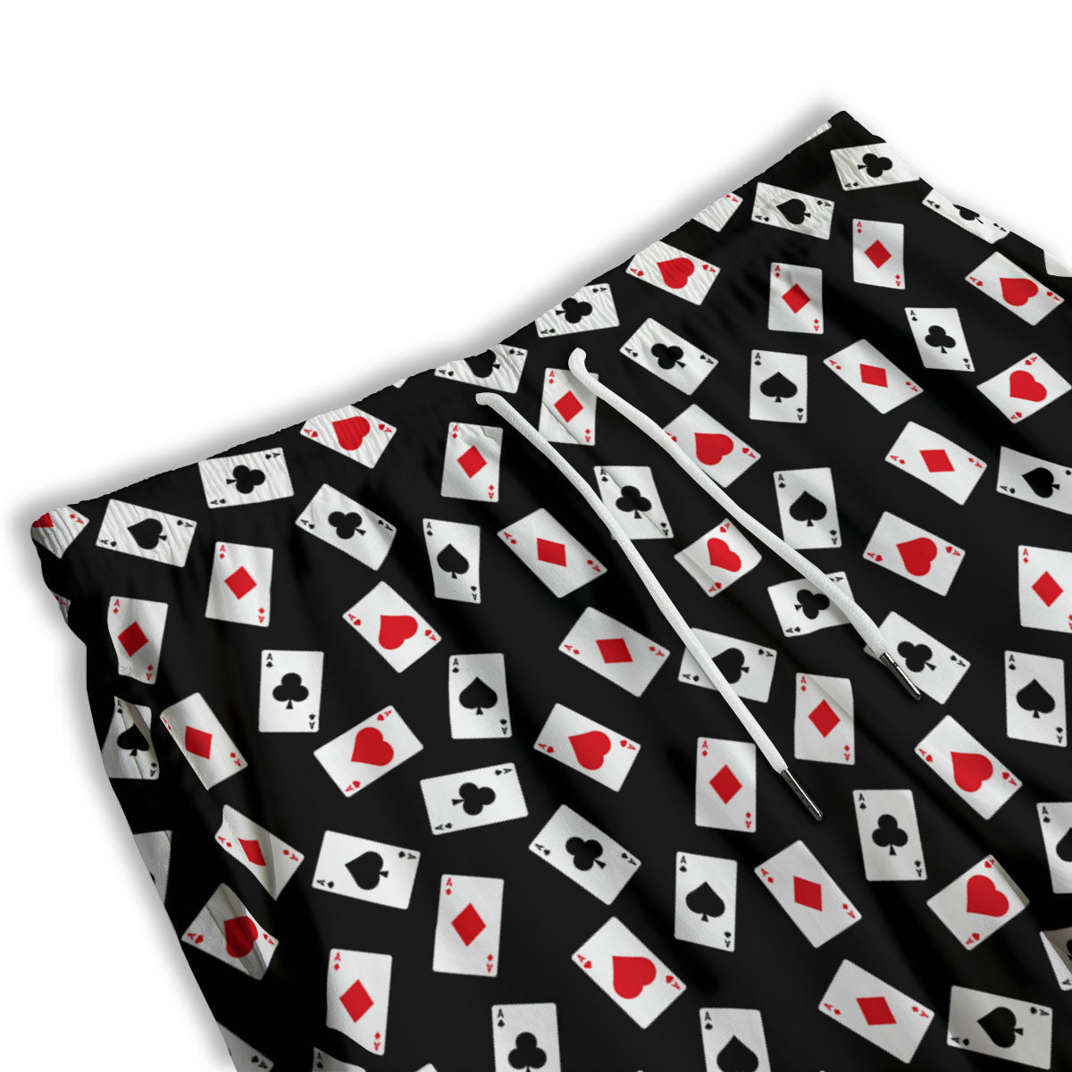 Casino Card Red And Black Print Pattern Men's Athletic Shorts