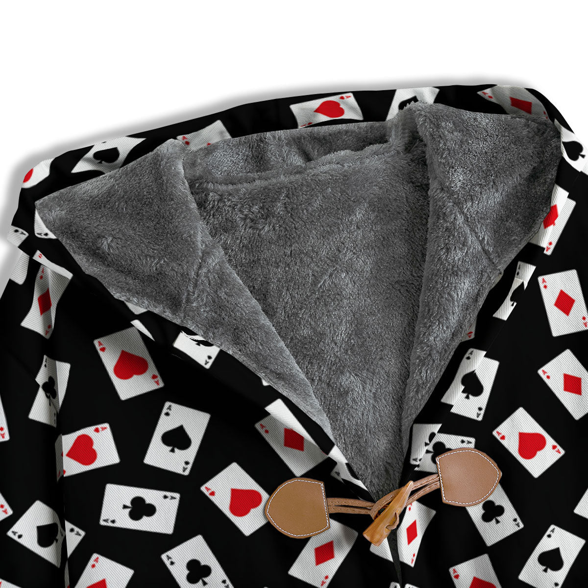 Casino Card Red And Black Print Pattern Men's Windbreaker Jacket-grizzshop