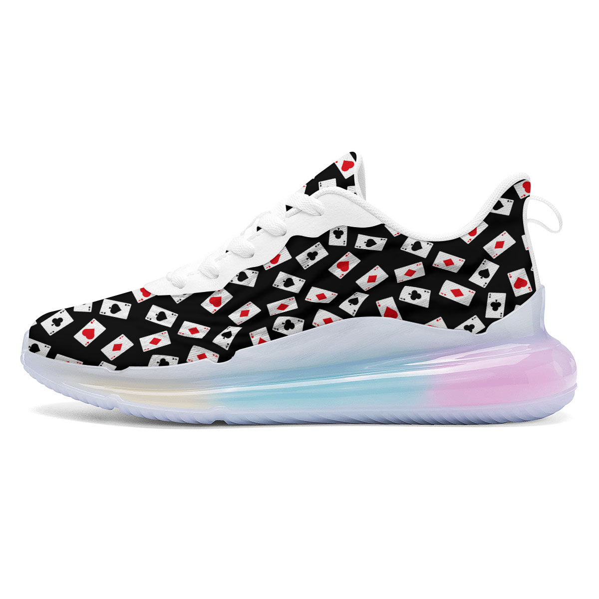 Casino Card Red And Black Print Pattern Running Sneakers-grizzshop
