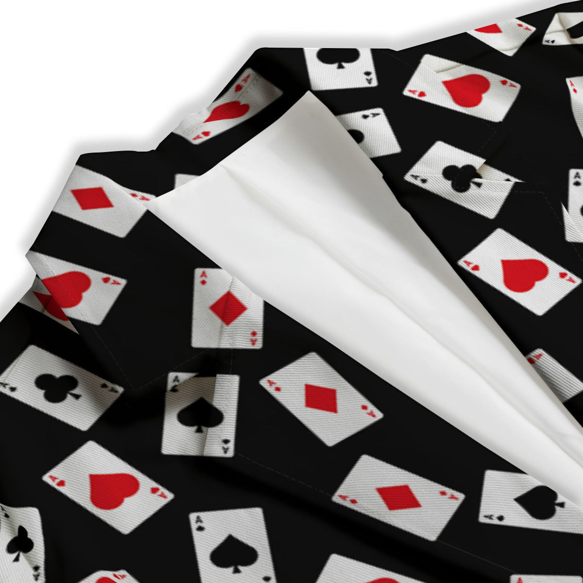 Casino Card Red And Black Print Pattern Women's Blazer-grizzshop