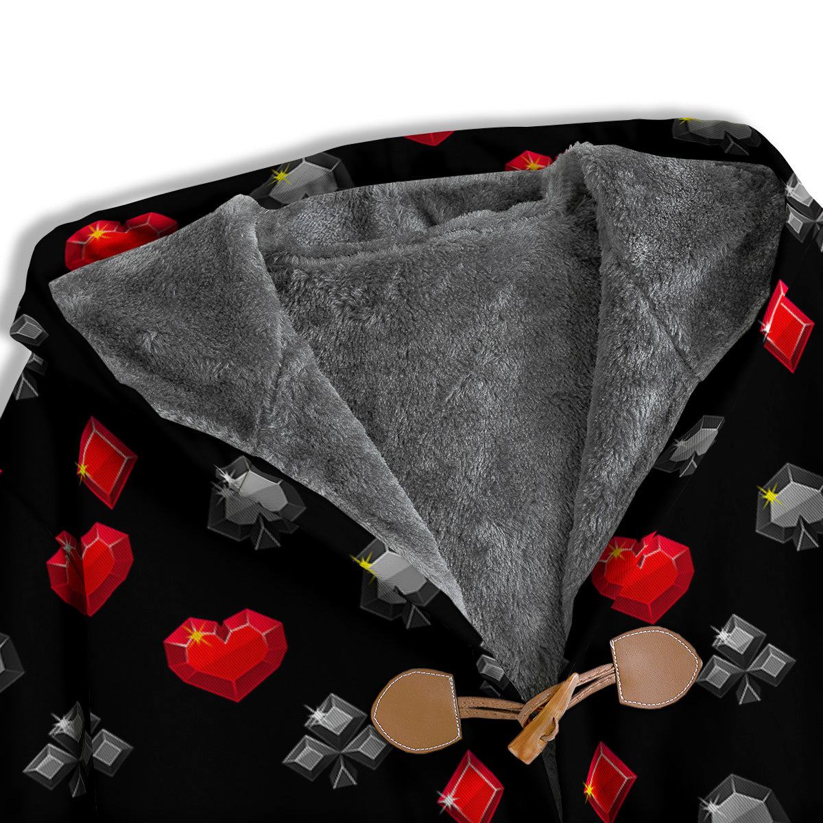 Casino Card Suits Red Black Print Pattern Men's Windbreaker Jacket-grizzshop