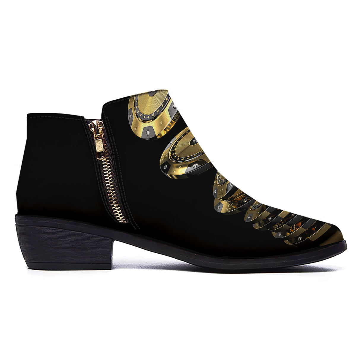 Casino Chips Poker Print Ankle Boots-grizzshop