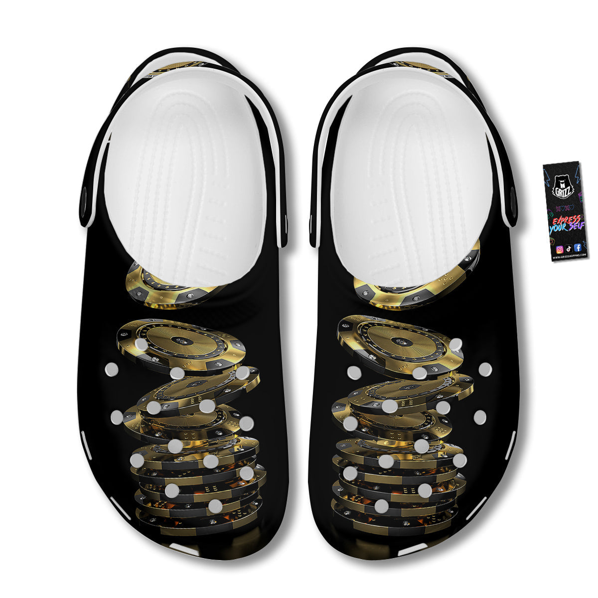 Casino Chips Poker Print Clog-grizzshop
