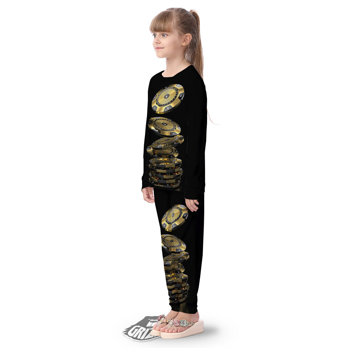 Casino Chips Poker Print Kid's Pajamas-grizzshop